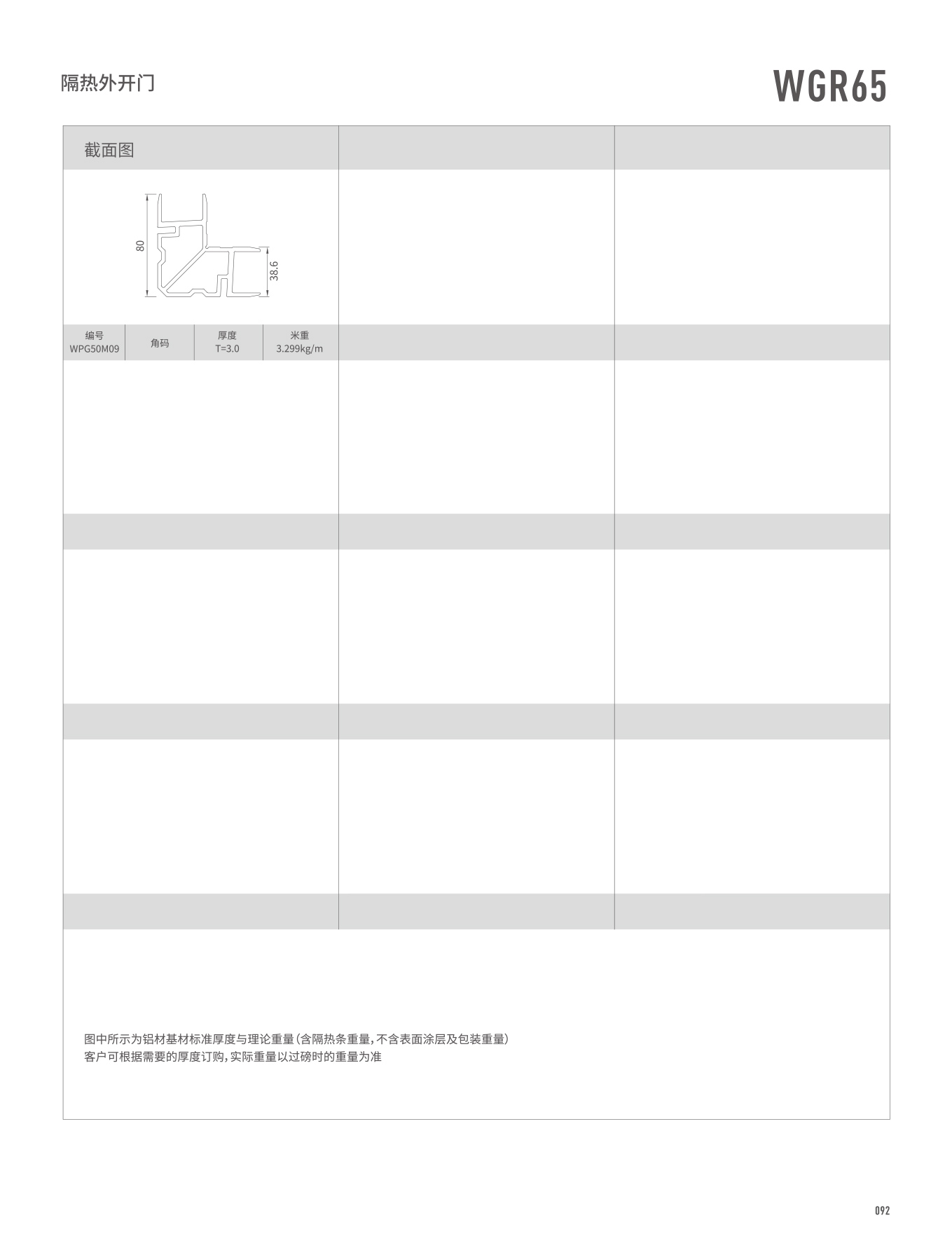 WGR65隔热平开门、窗